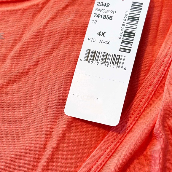 NEW PHOTOS! T-SHIRT, ROUNDED VEE NECK, GEORGIA PEACH, SIZE 4X, SHORT SLEEVES, - Picture 10 of 11
